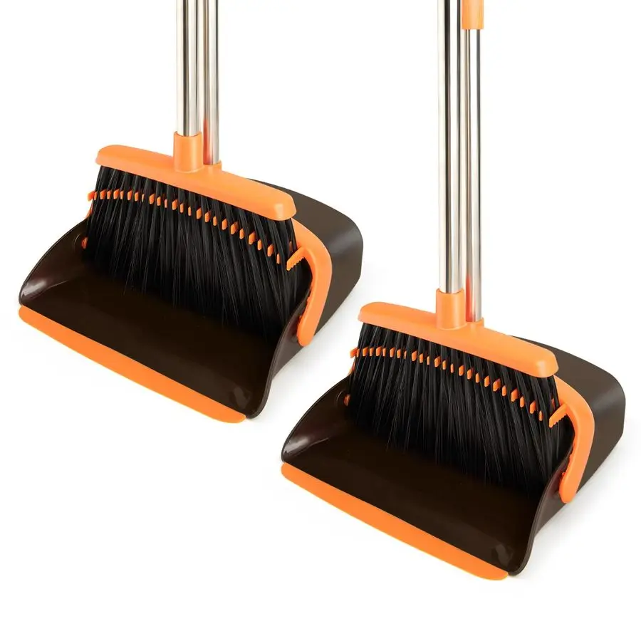 Broom and Dustpan Set with Long Handle, Heavy Dust Broom and Dustpan Combo for HomeKitchen, Office, Pet Hair Brown Orange
Broom and Dustpan Set with Long Handle, Heavy Dust Broom and Dustpan Combo for HomeKitchen, Office, Pet Hair Brown Orange