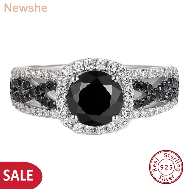 Newshe Real 925 Sterling Silver Black White Engagement Wedding Rings for Women Halo Round AAAAA CZ Jewelry Clearance Sale
Newshe Real 925 Sterling Silver Black White Engagement Wedding Rings for Women Halo Round AAAAA CZ Jewelry Clearance Sale