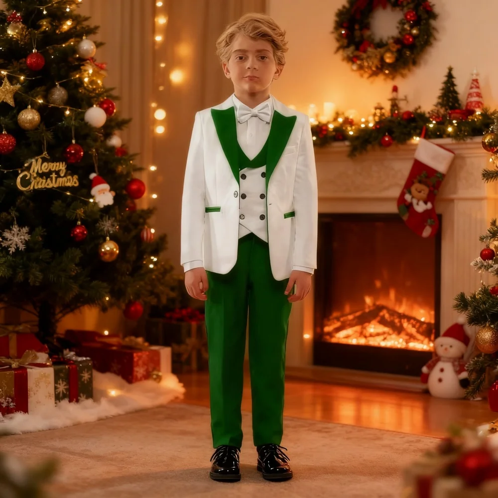 Текстурированный белый и зеленый контрастный смокинг с цветочным узором для мальчиков, детский формальный костюм на свадьбу и день рождения, пиджак, жилет, брюки, галстук-бабочка
Текстурированный белый и зеленый контрастный смокинг с цветочным узором для мальчиков, детский формальный костюм на свадьбу и день рождения, пиджак, жилет, брюки, галстук-бабочка