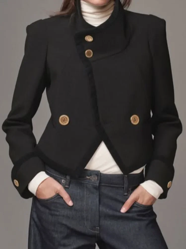 2026 Lady Spring Commute Outerwear Women Solid Stand Collar Short Coat Fashion Full Sleeve Lapel V-neck Single Breasted Jacket
2026 Lady Spring Commute Outerwear Women Solid Stand Collar Short Coat Fashion Full Sleeve Lapel V-neck Single Breasted Jacket
