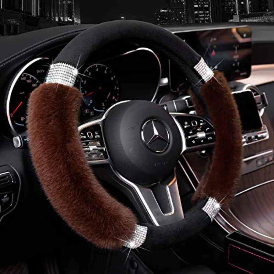 Rhinestone Fluffy Steering Wheel Cover - Comfortable Non-Slip Luxury Faux Wool, Universal Fit for 4.5" to 5" Steering Wheels
Rhinestone Fluffy Steering Wheel Cover - Comfortable Non-Slip Luxury Faux Wool, Universal Fit for 4.5" to 5" Steering Wheels