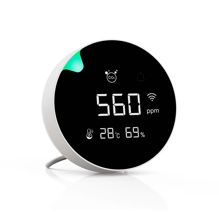 Wall mount Indoor CO2 Monitor Air Quality Sensor For Home With Tuya Smart Application
Wall mount Indoor CO2 Monitor Air Quality Sensor For Home With Tuya Smart Application