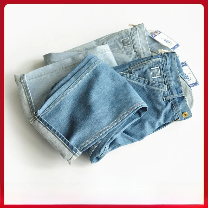 Slim Fit Denim Jeans Men's 9-Piece Cotton Cotton Summer Blue Jeans Casual Sle Youth Trend Casual Scenes
Slim Fit Denim Jeans Men's 9-Piece Cotton Cotton Summer Blue Jeans Casual Sle Youth Trend Casual Scenes