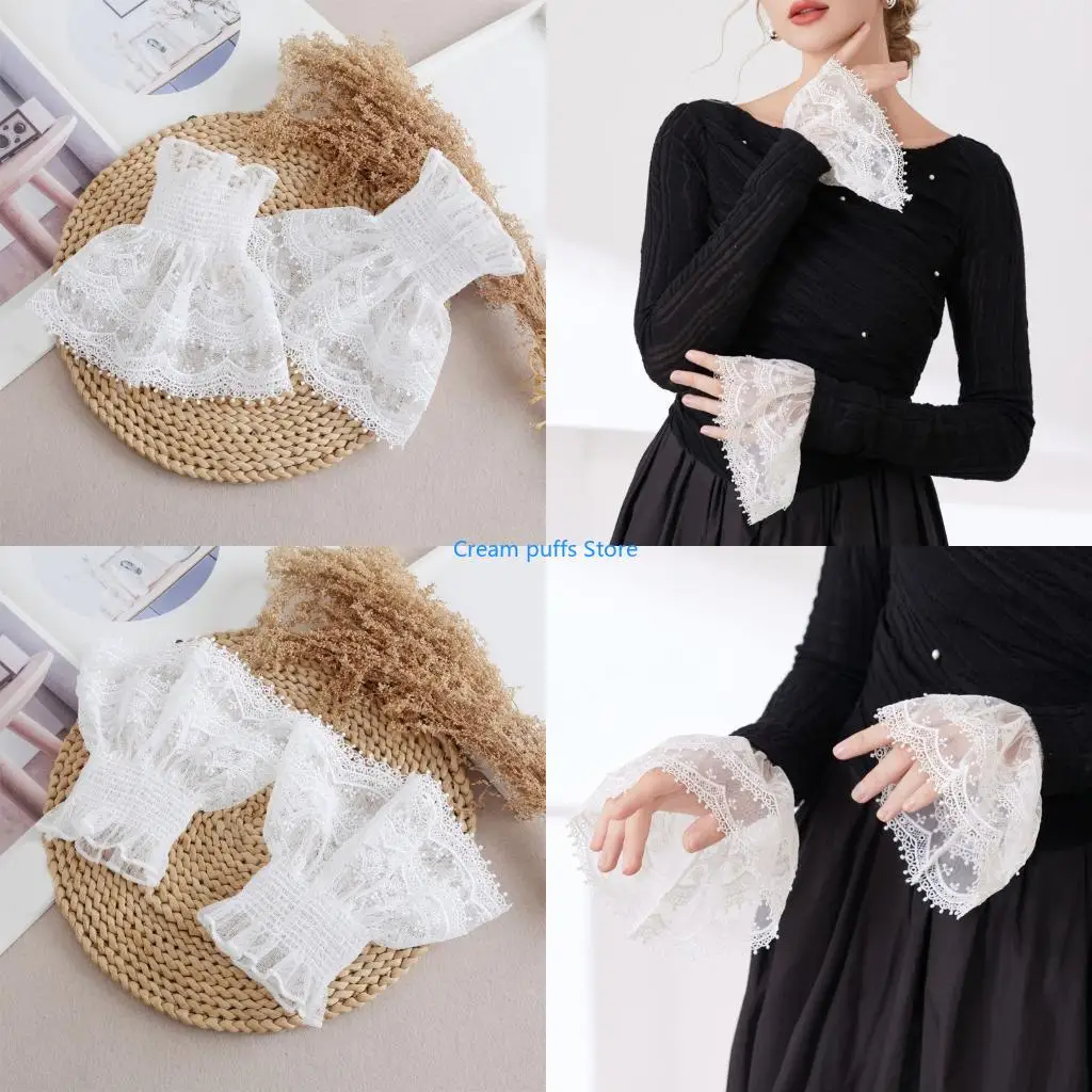 50LE French Lace Arm Sleeves Wrist Cuffs Arm Covers Decorative Sleeves For Office Women Daily and Party Clothing Enhancer
50LE French Lace Arm Sleeves Wrist Cuffs Arm Covers Decorative Sleeves For Office Women Daily and Party Clothing Enhancer
