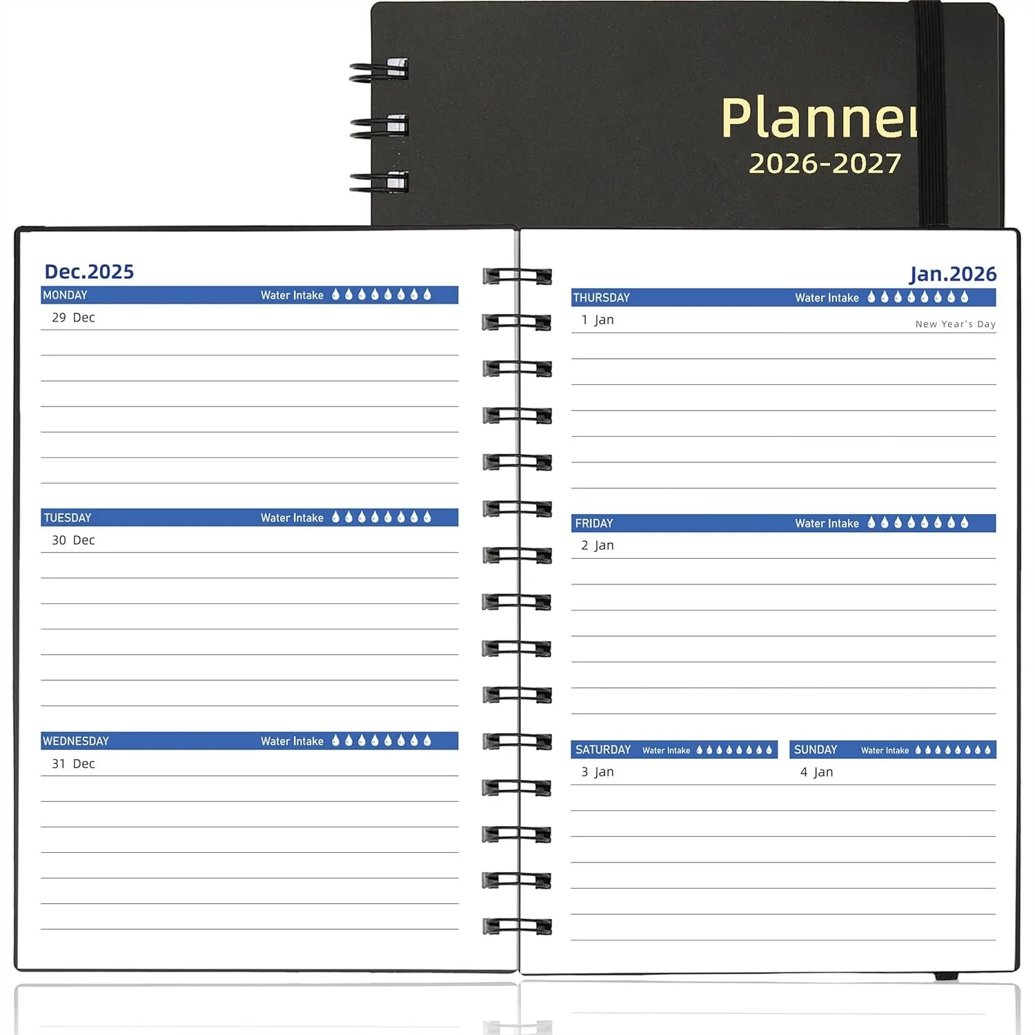 18 Month Daily Planner Jan 2026-Jun 2027 with Tabs Stickers, A5 Weekly Monthly Agenda for School and Work, Black
18 Month Daily Planner Jan 2026-Jun 2027 with Tabs Stickers, A5 Weekly Monthly Agenda for School and Work, Black