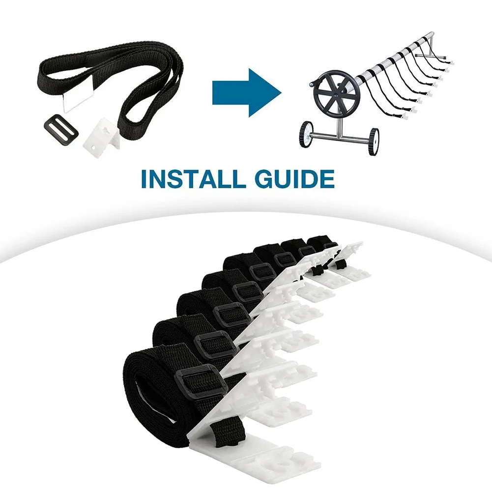 8Pcs Pool Cover Straps Universal Solar Cover Roller Attachment Straps Solar Cover Reel Attachment Kit for Ground Swimming Pools
8Pcs Pool Cover Straps Universal Solar Cover Roller Attachment Straps Solar Cover Reel Attachment Kit for Ground Swimming Pools