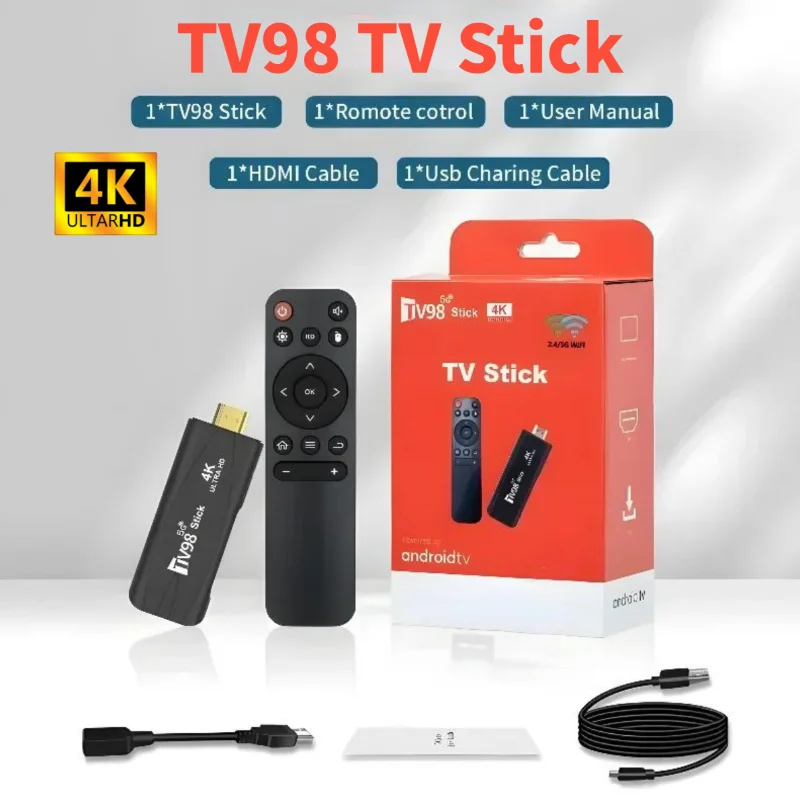 TV98 TV Stick Android12 Top Set Box Amlogic 4K WiFi 1G/2G 8G/16G Smart Wireless HDMI Cable Network Media Player TV Receiver
TV98 TV Stick Android12 Top Set Box Amlogic 4K WiFi 1G/2G 8G/16G Smart Wireless HDMI Cable Network Media Player TV Receiver