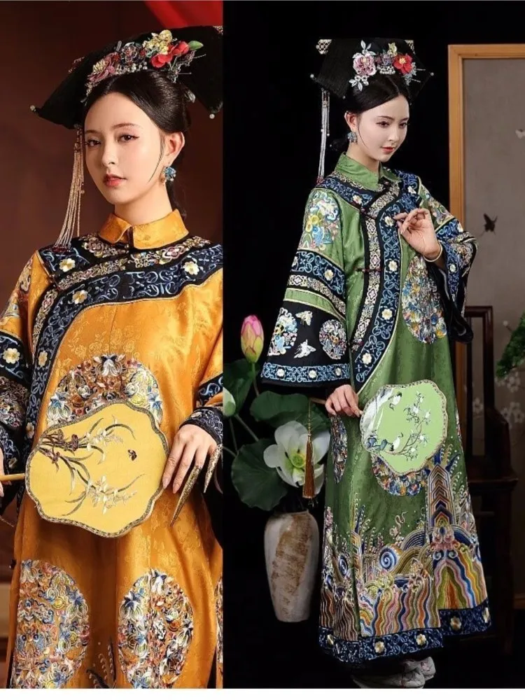 Women's photo print Chinese ancient costume cloak manchu 
Women's photo print Chinese ancient costume cloak manchu