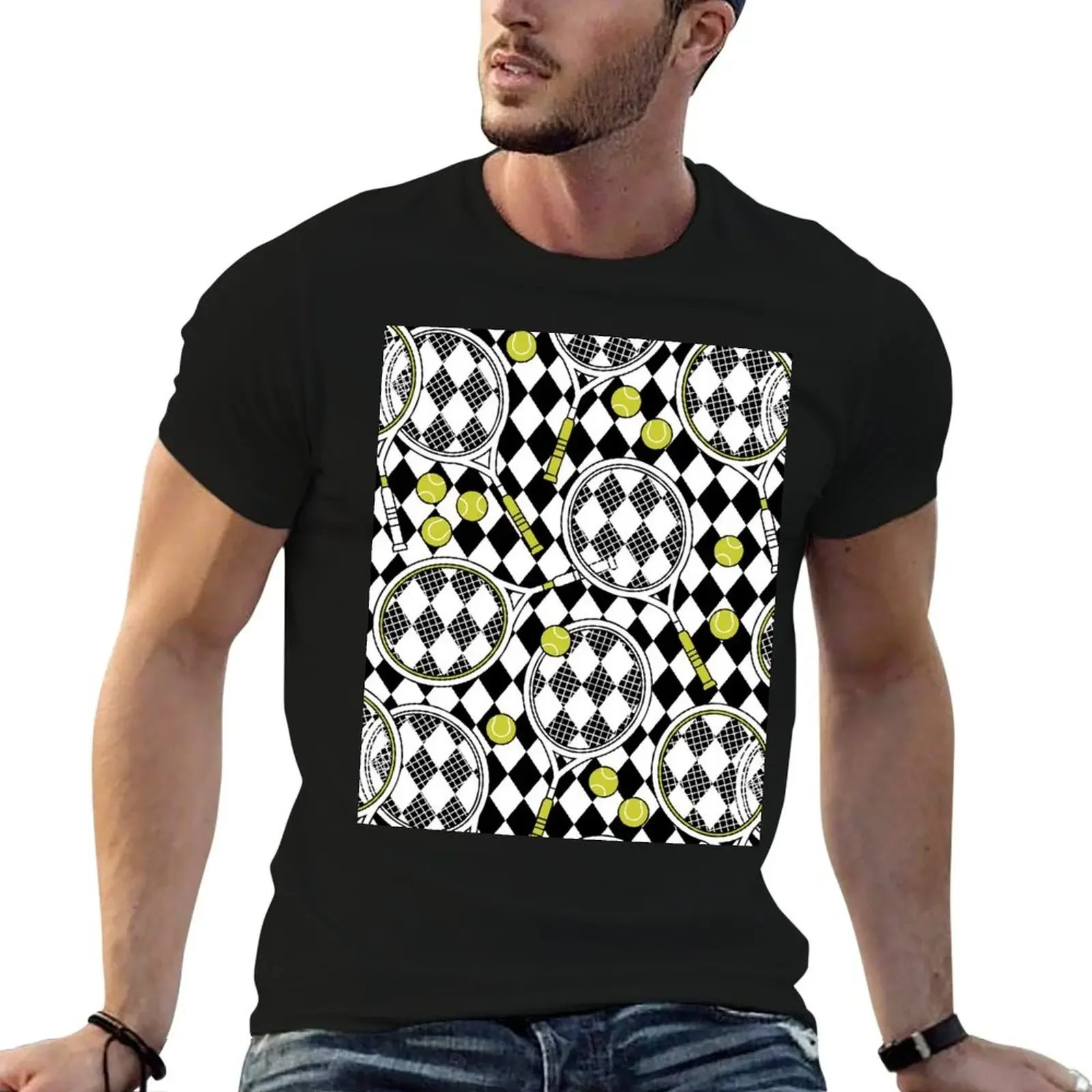 Tennis racket with balls on checkered T-Shirt topping aesthetic clothes anime stuff luxury designer funny t shirts for men
Tennis racket with balls on checkered T-Shirt topping aesthetic clothes anime stuff luxury designer funny t shirts for men
