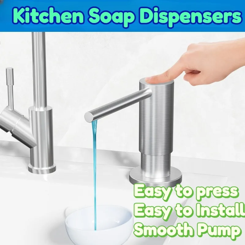 Kitchen Soap Dispensers Built Sink Stainless Steel Pump 350ml 500ml Capacity Smooth Liquid Output Rust Resistant Kitchen Sink
Kitchen Soap Dispensers Built Sink Stainless Steel Pump 350ml 500ml Capacity Smooth Liquid Output Rust Resistant Kitchen Sink