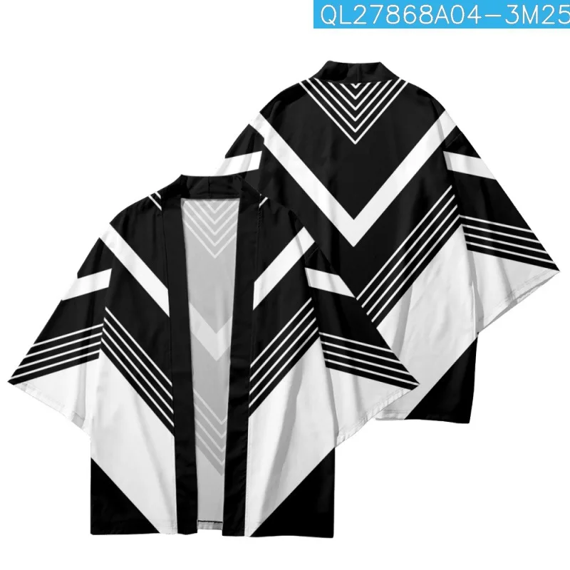 Summer Japanese Black White Striped Printed Traditional Kimono Beach Shorts Couple Women Men Streetwear Cardigan Yukata
Summer Japanese Black White Striped Printed Traditional Kimono Beach Shorts Couple Women Men Streetwear Cardigan Yukata