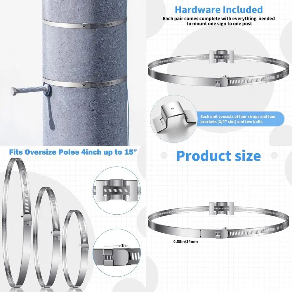 Универсальный регулируемый зажим для столба для дорожных знаков 4–15 лет, подходит для металлического уличного монтажного оборудования и крепления баллона с пропаном
Универсальный регулируемый зажим для столба для дорожных знаков 4–15 лет, подходит для металлического уличного монтажного оборудования и крепления баллона с пропаном