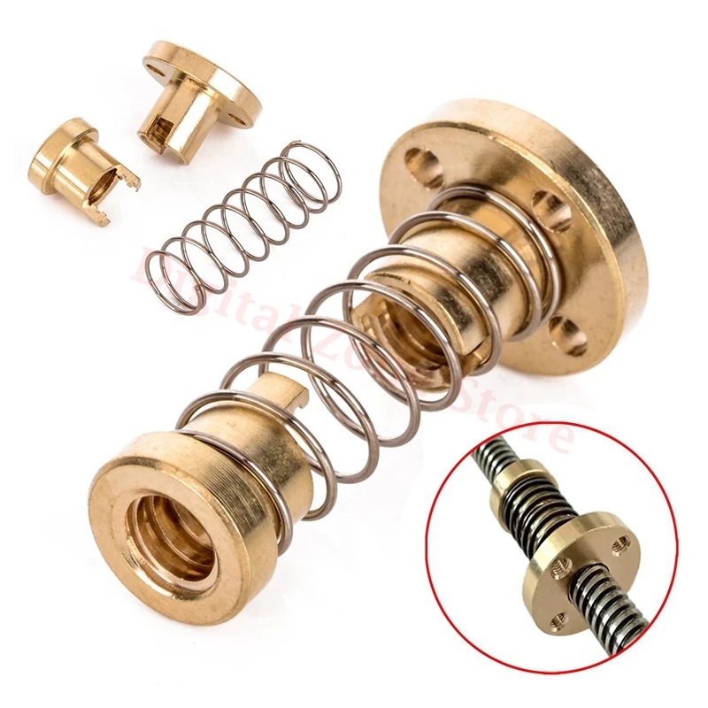 3D Printer T8 Anti Backlash Spring Loaded Nut Pitch 2mm for 8mm Threaded Rod Lead Screw
3D Printer T8 Anti Backlash Spring Loaded Nut Pitch 2mm for 8mm Threaded Rod Lead Screw