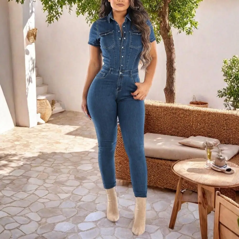 Denim Jumpsuits Women Short Sleeve Hottie Sexy Coquettish Clubwear Overalls Long Trousers Mujer
Denim Jumpsuits Women Short Sleeve Hottie Sexy Coquettish Clubwear Overalls Long Trousers Mujer