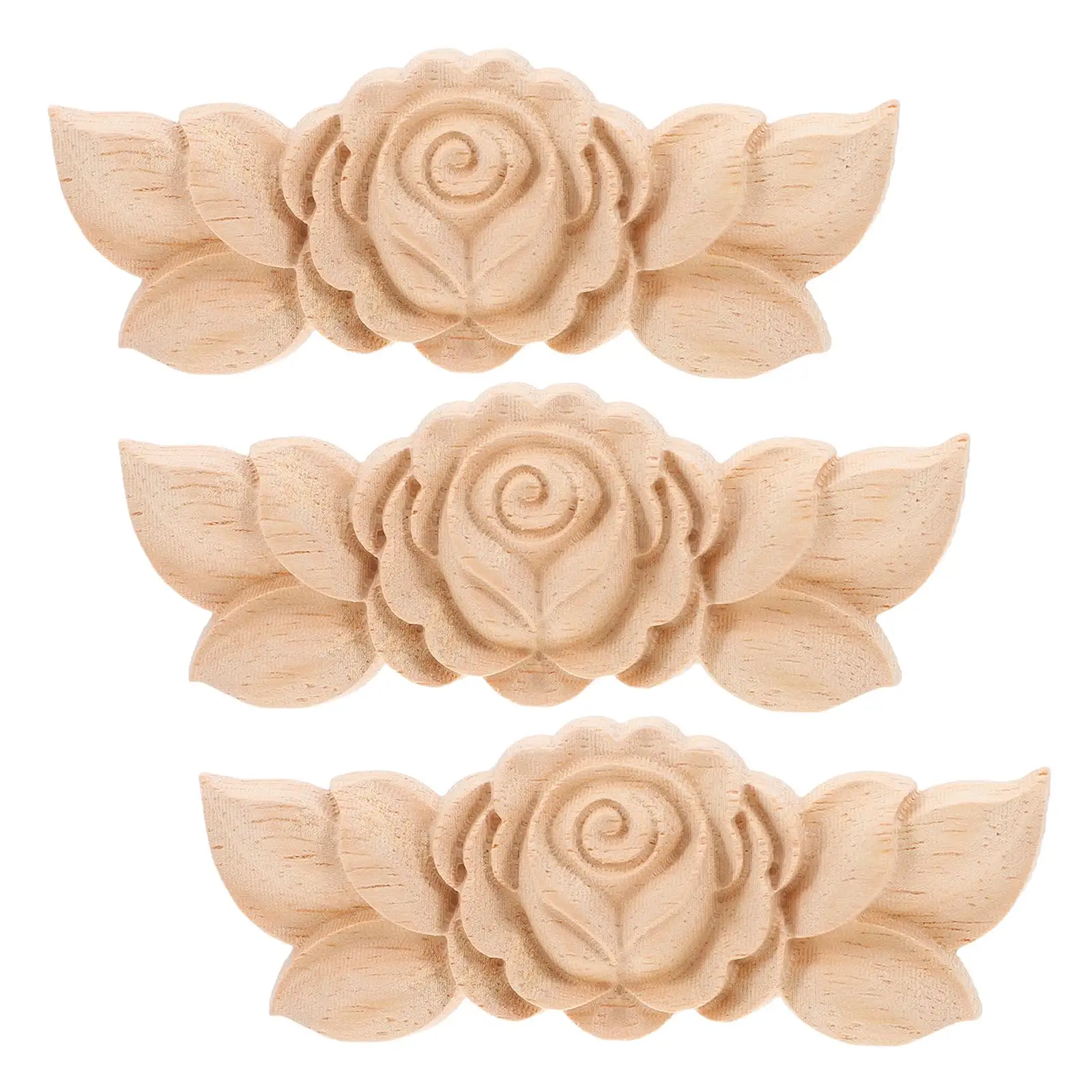 3 Pcs Wood Carving Accessories Elegant Rose Applique for Ceiling Mirror Dresser Bed Decor Wooden Onlay
3 Pcs Wood Carving Accessories Elegant Rose Applique for Ceiling Mirror Dresser Bed Decor Wooden Onlay