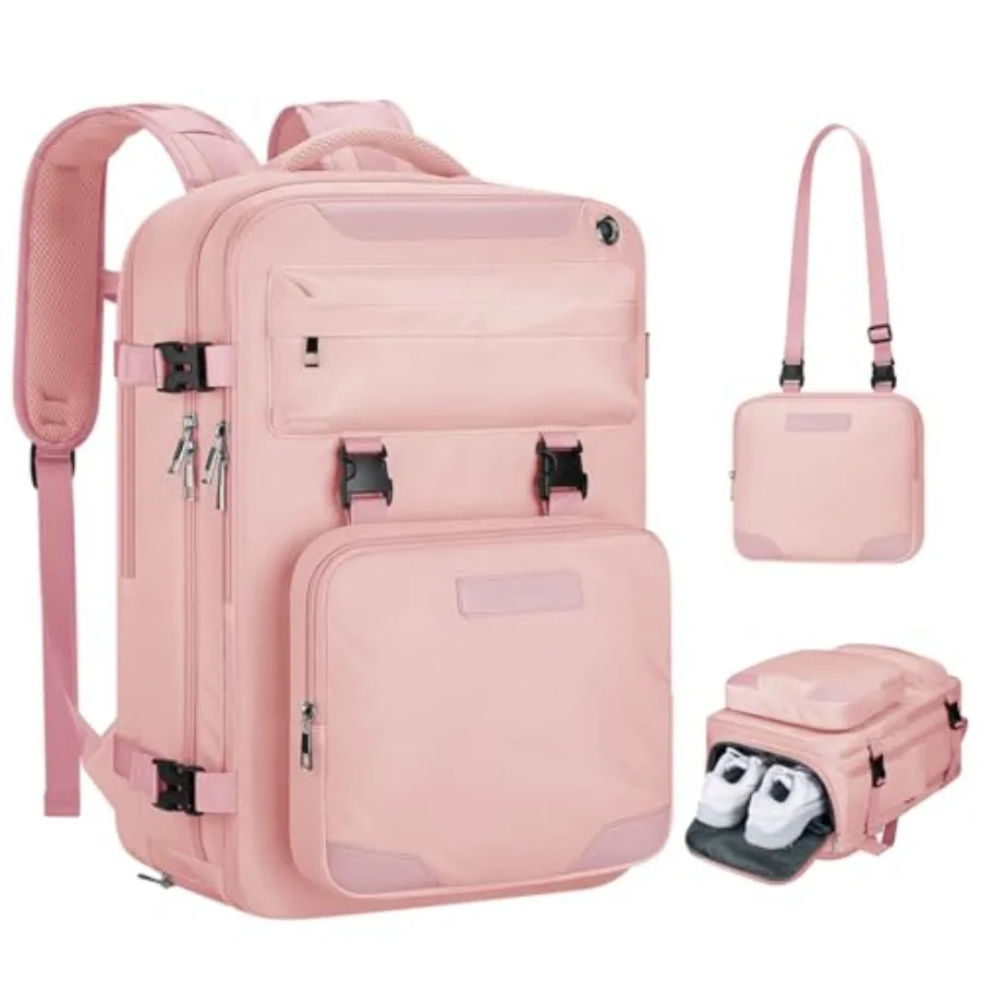Travel Backpack for Women Men, 35L Laptop Backpack Fits 17-Inch Laptop, Carry On Backpack for Airplanes with Crossbody Bag and
Travel Backpack for Women Men, 35L Laptop Backpack Fits 17-Inch Laptop, Carry On Backpack for Airplanes with Crossbody Bag and