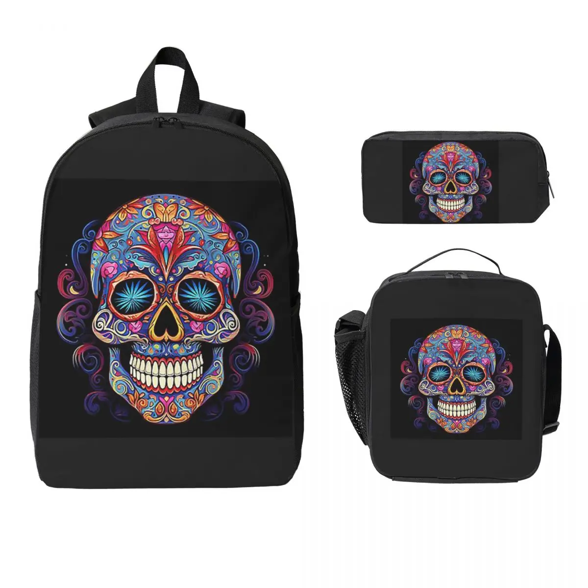 Mexican Sugar Skull Day Of The Dead Sugar Skull Backpack Student Boy Girl BookBag School Bag 3ps Insulated Lunch Bag Pencil Case
Mexican Sugar Skull Day Of The Dead Sugar Skull Backpack Student Boy Girl BookBag School Bag 3ps Insulated Lunch Bag Pencil Case