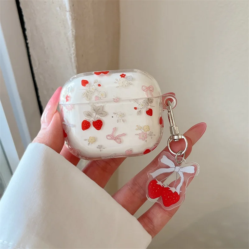 Kawaii Coquette AirPods Pro 2 Case With Bow Strawberry Pendant For AirPods 4 3 2 1 Earphone Cover
Kawaii Coquette AirPods Pro 2 Case With Bow Strawberry Pendant For AirPods 4 3 2 1 Earphone Cover