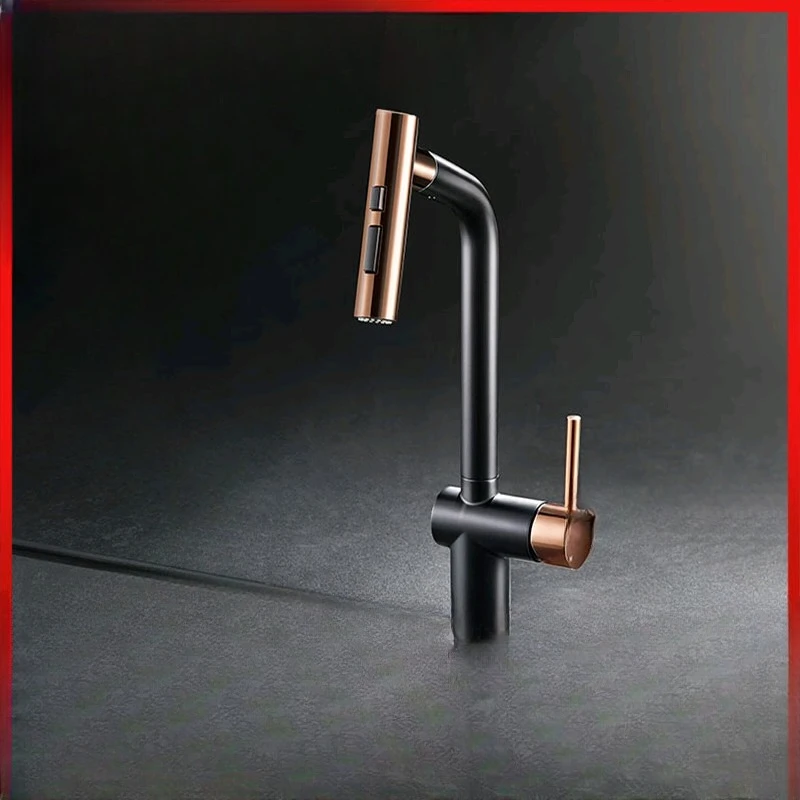 Нержавеющая сталь 304, черный, вращающийся, выдвижной смеситель, горячая и холодная вода
Нержавеющая сталь 304, черный, вращающийся, выдвижной смеситель, горячая и холодная вода