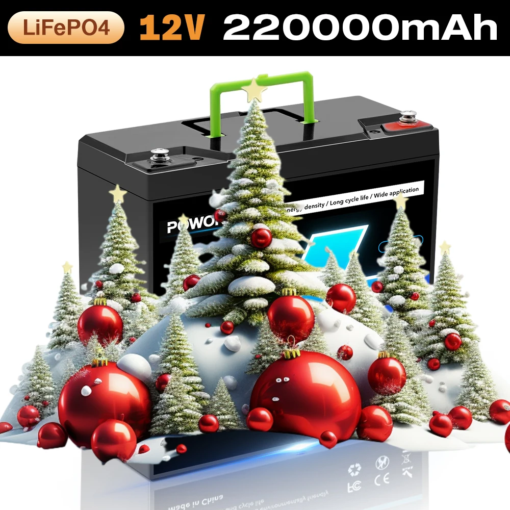 12V 220Ah LiFePO4 Battery Built-in Smart BMS, 8000+ Cycles, Suitable for Solar Panels, Camper Vans, Marine Crafts, Overlanding
12V 220Ah LiFePO4 Battery Built-in Smart BMS, 8000+ Cycles, Suitable for Solar Panels, Camper Vans, Marine Crafts, Overlanding