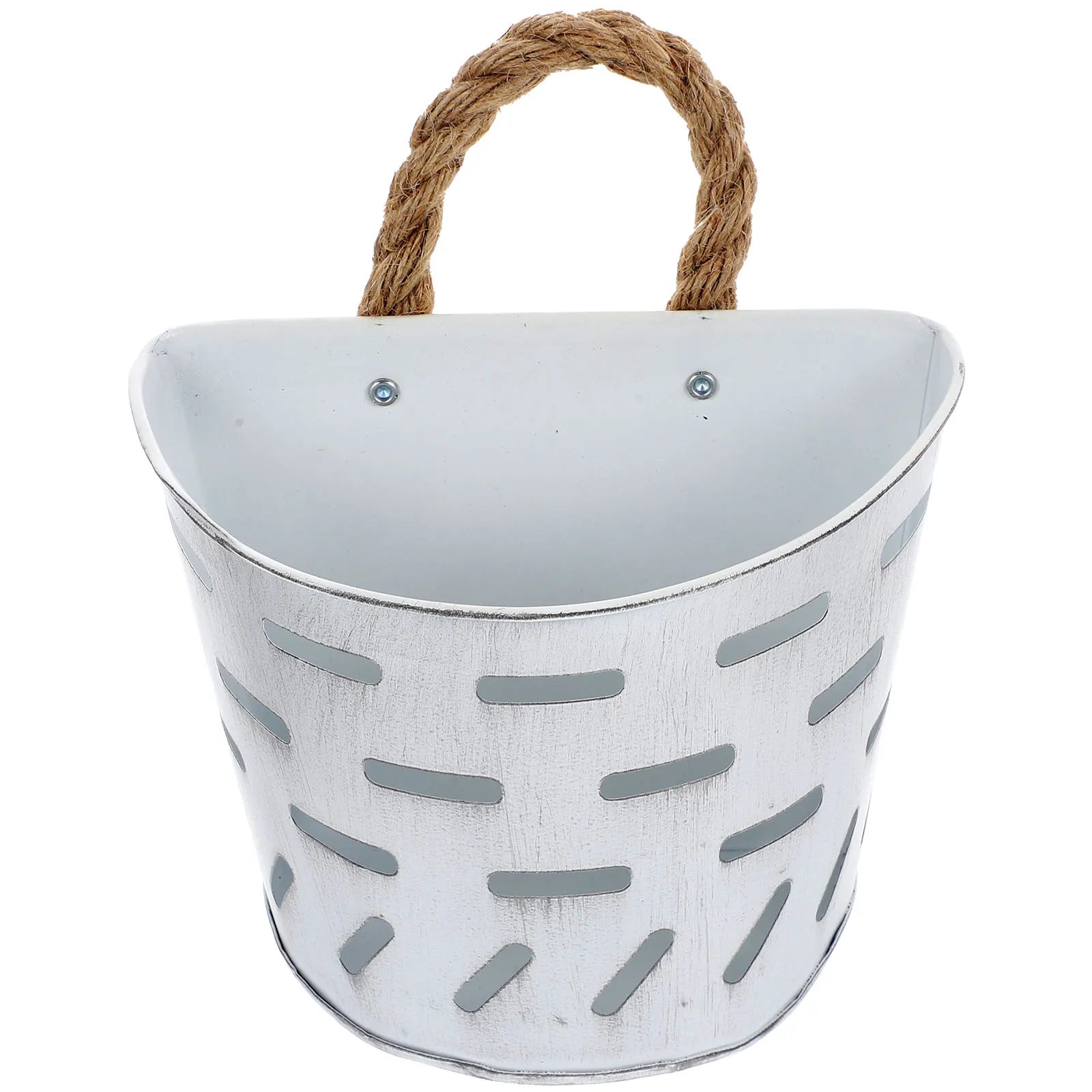 Retro Wall-mounted Flower Pot Iron Planter Hanging White Aged Jute Rope Lattice Bucket Dried Flowers Plants Storage Sturdy
Retro Wall-mounted Flower Pot Iron Planter Hanging White Aged Jute Rope Lattice Bucket Dried Flowers Plants Storage Sturdy