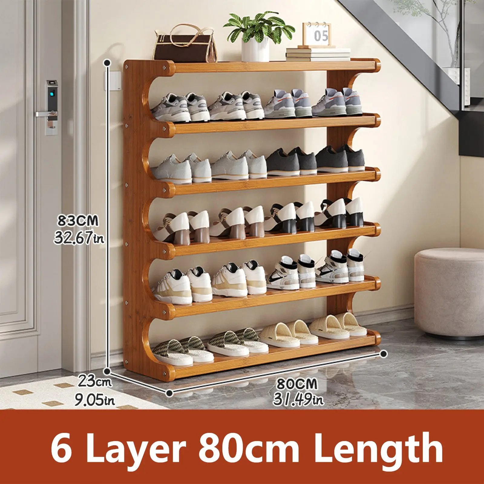 5/6-layer practical storage rack, shoe rack, space-saving design, multi-layer independent storage rack, wood grain finish, easy
5/6-layer practical storage rack, shoe rack, space-saving design, multi-layer independent storage rack, wood grain finish, easy