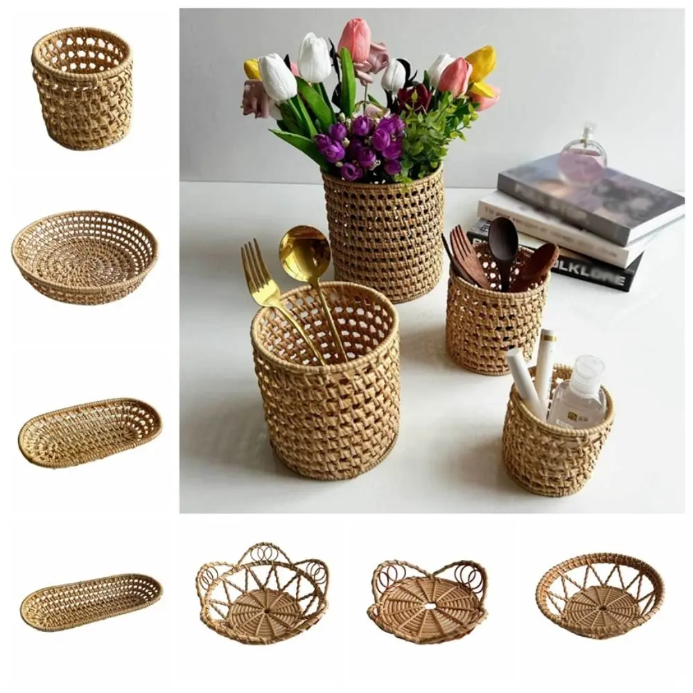 Household Snacks Storage Box Hand Woven Colorful Rattan Woven Storage Tray Rattan Weaving Portable Bread Baskets Tray
Household Snacks Storage Box Hand Woven Colorful Rattan Woven Storage Tray Rattan Weaving Portable Bread Baskets Tray