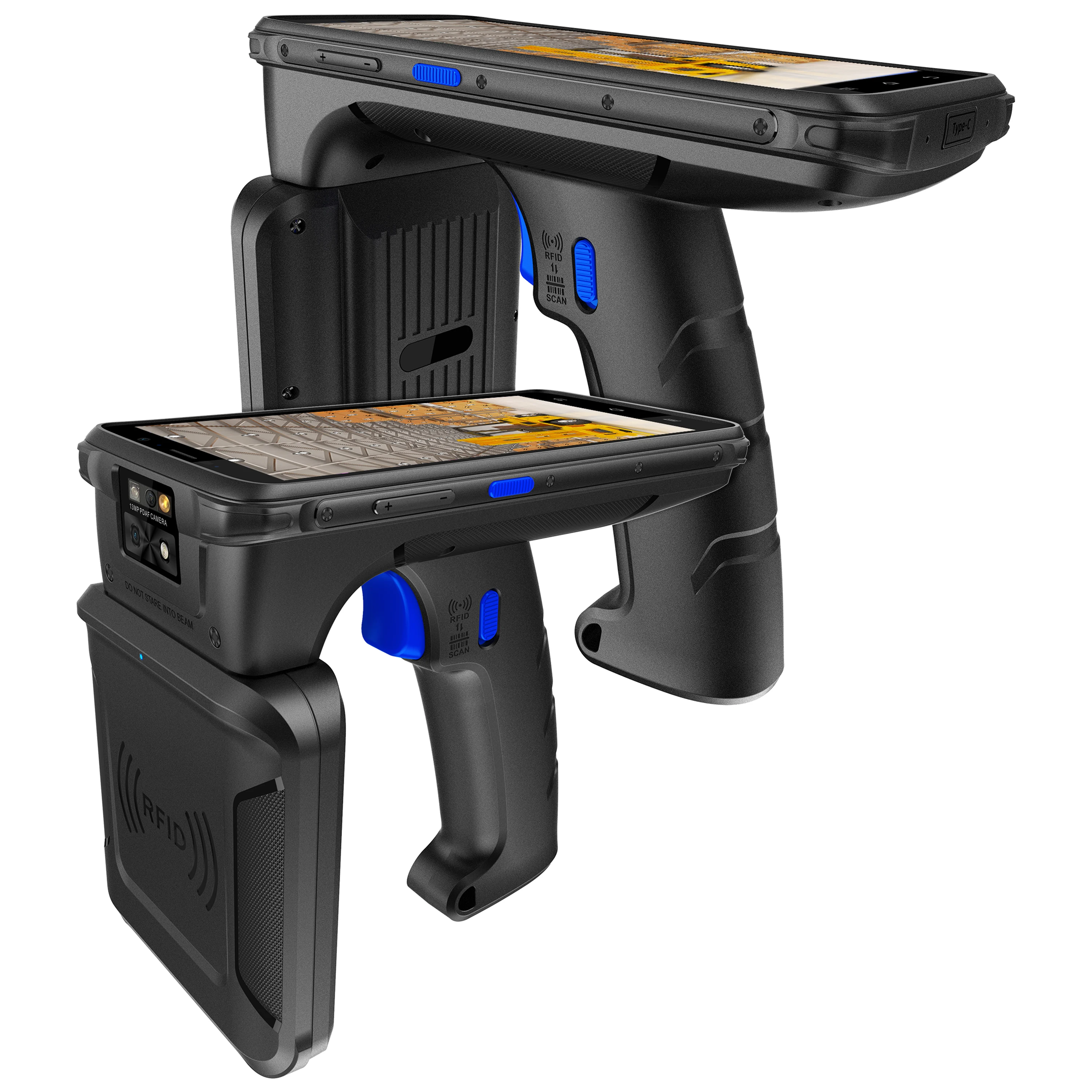 Handheld Rfid Scanner 18m Long Range Portable Pda Android 14 Uhf Rfid Handheld Pdas Scanner Reader For Warehouse Management