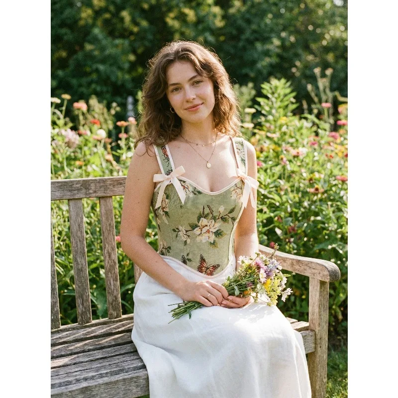 Retro Floral Printing Double Strap Sling Vest French Style Chest Support Body Shapewear Sexy Corset for Women Slimming Tops
Retro Floral Printing Double Strap Sling Vest French Style Chest Support Body Shapewear Sexy Corset for Women Slimming Tops