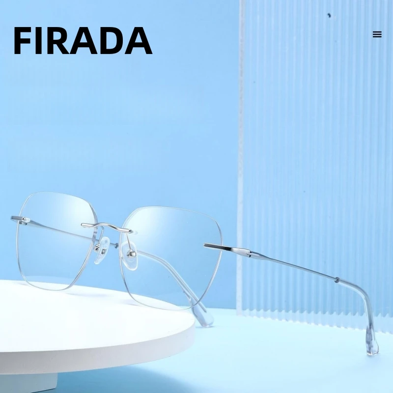 FIRADA Fashion Comfortable Eyewear Ultra light Retro Square Rimless Glasses Prescription Eyeglasses Frame For Men Women 31315-10
FIRADA Fashion Comfortable Eyewear Ultra light Retro Square Rimless Glasses Prescription Eyeglasses Frame For Men Women 31315-10
