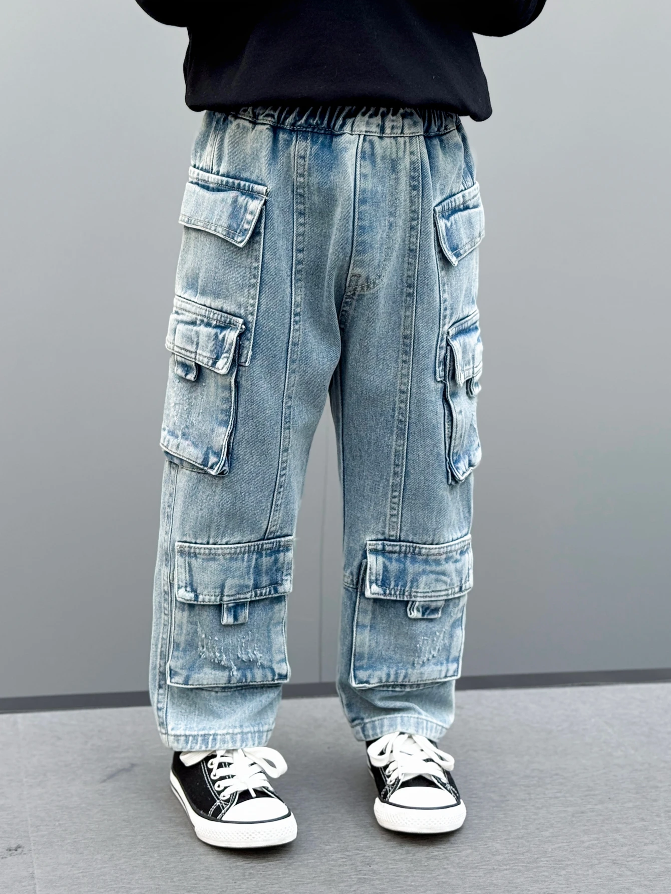 Kids Boys Streetwear Denim Cargo Jeans, 2026 New Fashion Light Blue Distressed Multi-Pocket Pants, Casual Loose Fit Trousers For
Kids Boys Streetwear Denim Cargo Jeans, 2026 New Fashion Light Blue Distressed Multi-Pocket Pants, Casual Loose Fit Trousers For