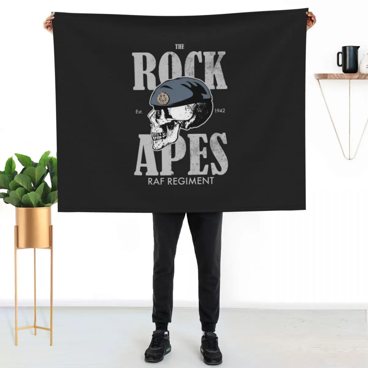 RAF Regiment Rock Apes (distressed) Throw Blanket Machine Washable Soft Warm Blanket
RAF Regiment Rock Apes (distressed) Throw Blanket Machine Washable Soft Warm Blanket
