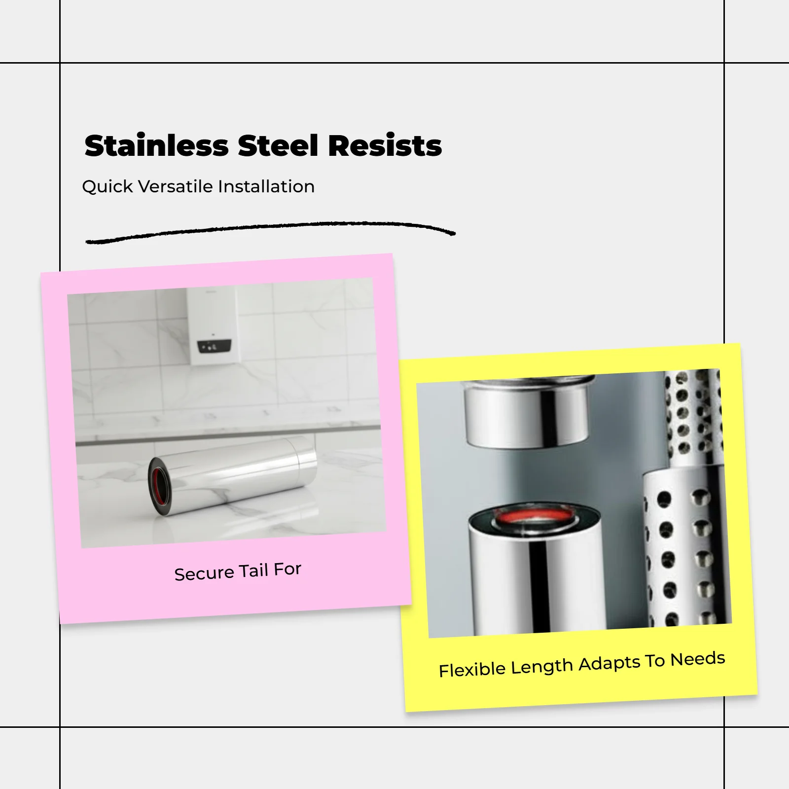 Stainless Steel Wall-Mounted Boiler Flue, Extension, Durable
Stainless Steel Wall-Mounted Boiler Flue, Extension, Durable