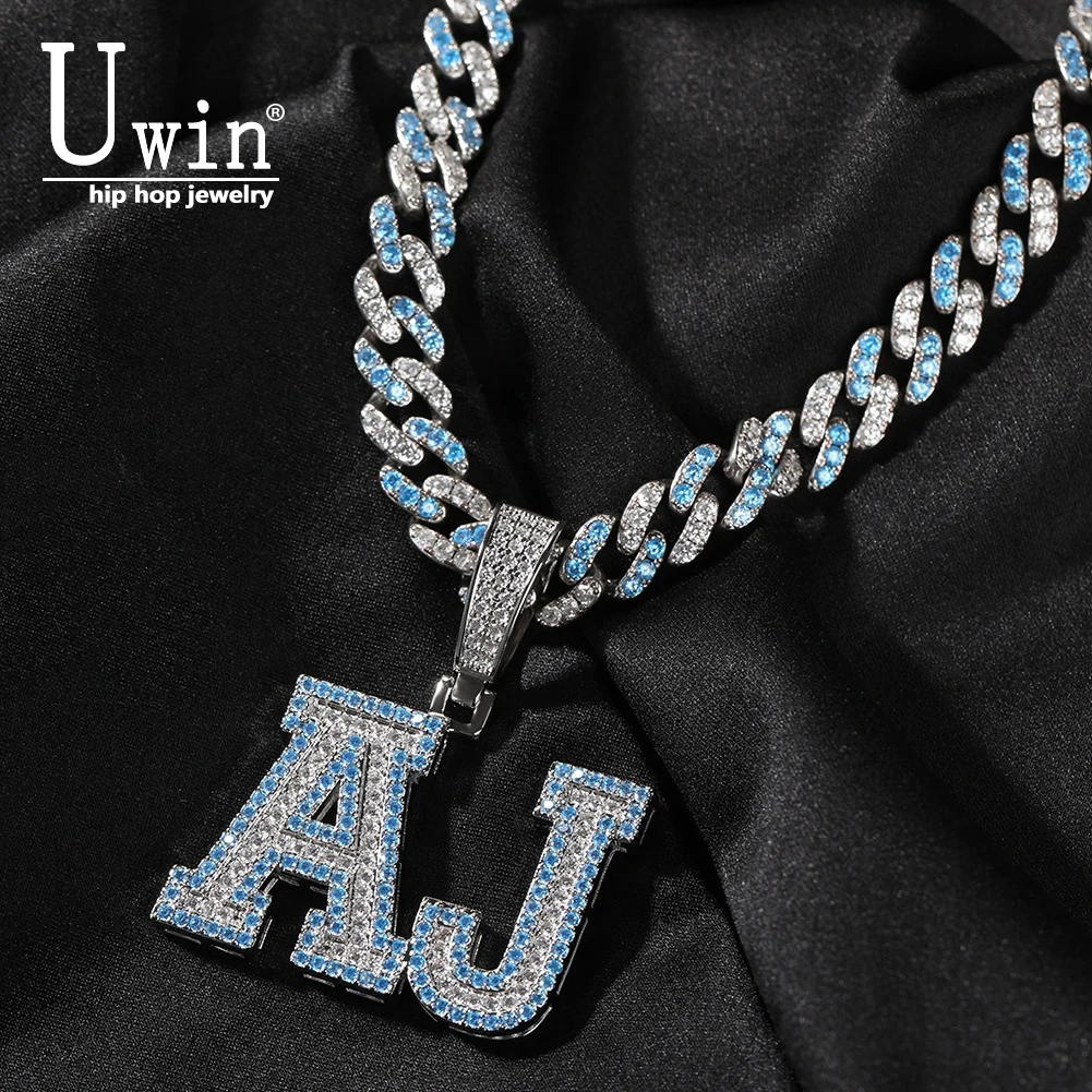 Uwin Custom Nameplate Iced Out 2 Lines Blue Red Green Cubic Zirconia Initial Letters Pendant Chain Necklace Hiphop Jewelry
Uwin Custom Nameplate Iced Out 2 Lines Blue Red Green Cubic Zirconia Initial Letters Pendant Chain Necklace Hiphop Jewelry
