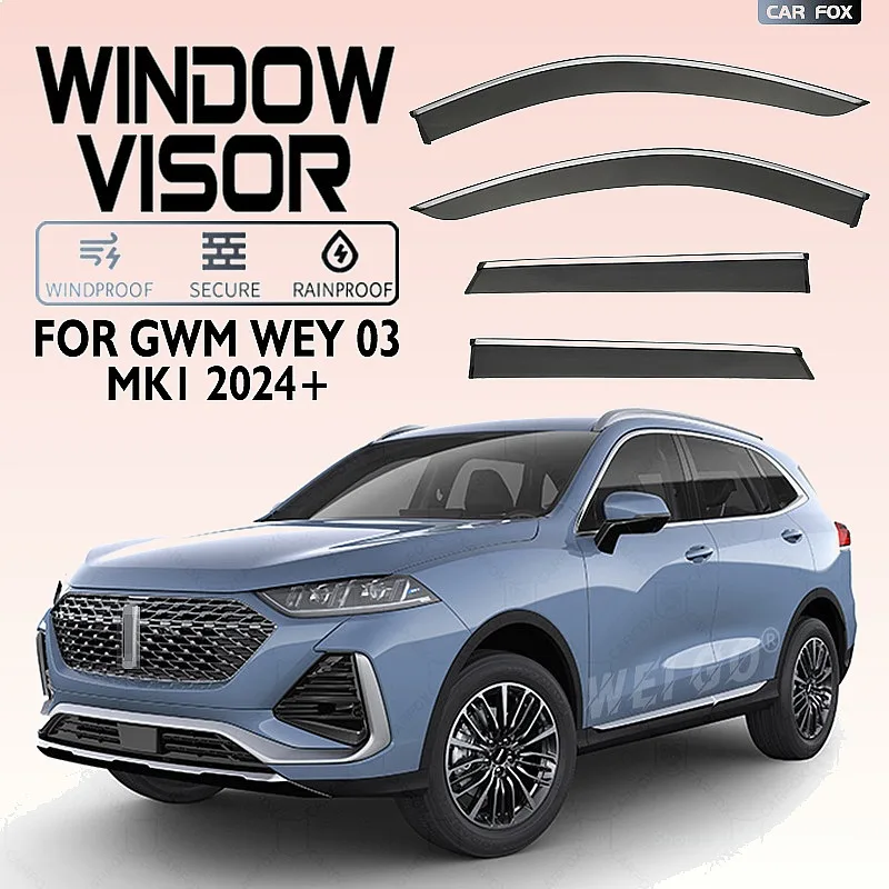 For GWM Wey 03 2024+ Car Window Visor Rain Guard Sun Shade Windshield Side Awning Auto Accessories
For GWM Wey 03 2024+ Car Window Visor Rain Guard Sun Shade Windshield Side Awning Auto Accessories