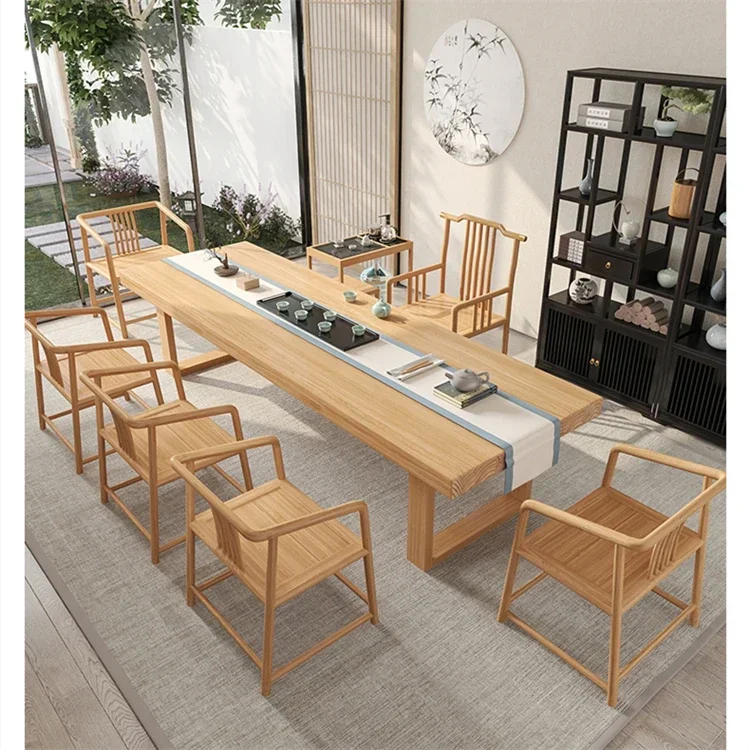 -Solid Wood Tea Table And Chair Combination Five Chairs New Chinese Style Family Balcony Coffee Table
-Solid Wood Tea Table And Chair Combination Five Chairs New Chinese Style Family Balcony Coffee Table