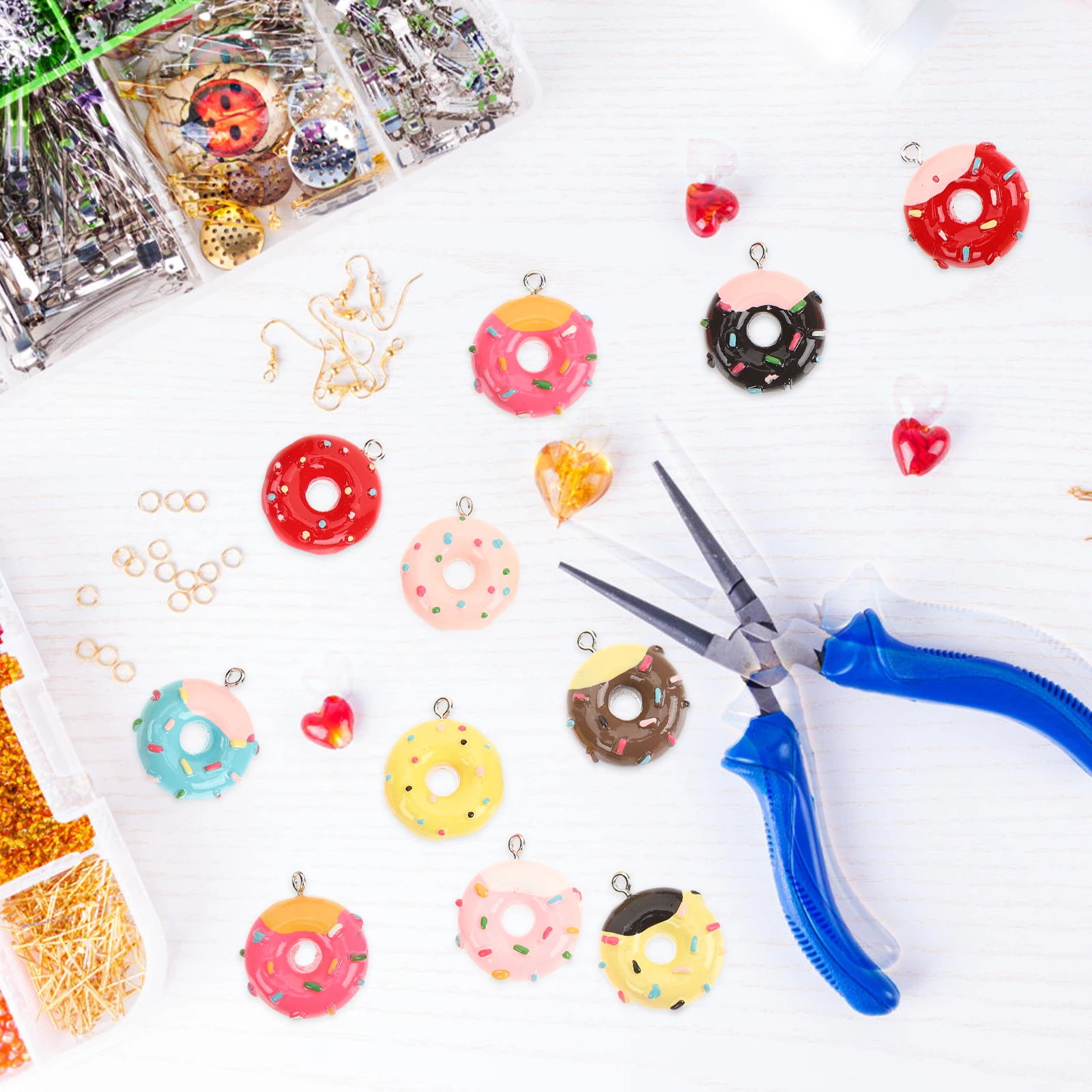 20pcs Donut Keychain Charms Resin Jewelry Pendant Diy Craft Supplies Durable Necklace Accessories Sweets Earring
20pcs Donut Keychain Charms Resin Jewelry Pendant Diy Craft Supplies Durable Necklace Accessories Sweets Earring