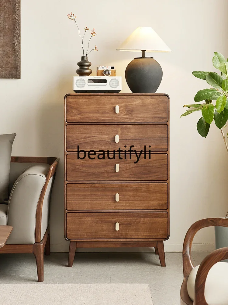North American black walnut chest, Nordic all-solid wood locker, living room wall storage cabinet0746
North American black walnut chest, Nordic all-solid wood locker, living room wall storage cabinet0746