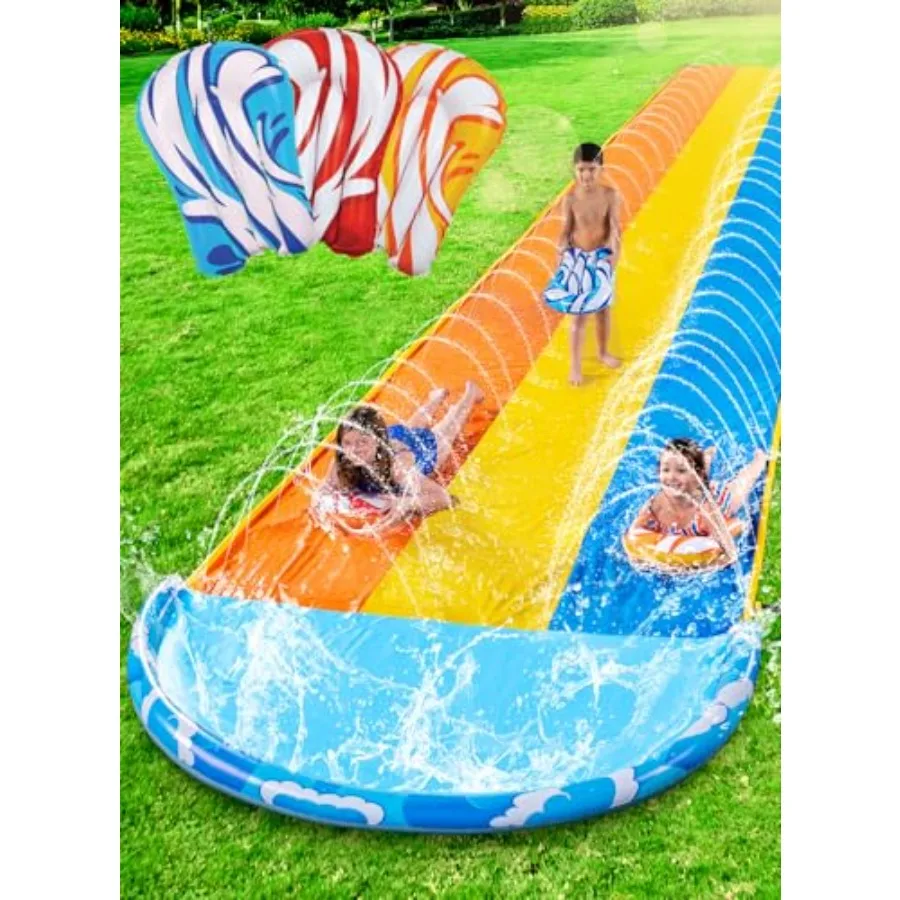 Водная горка для газона Waves Triple Lawn Water Slide, 22,5 фута x 82 дюйма, сверхпрочная, с 3 досками для катания и разбрызгивателем, для взрослых, для заднего двора
Водная горка для газона Waves Triple Lawn Water Slide, 22,5 фута x 82 дюйма, сверхпрочная, с 3 досками для катания и разбрызгивателем, для взрослых, для заднего двора