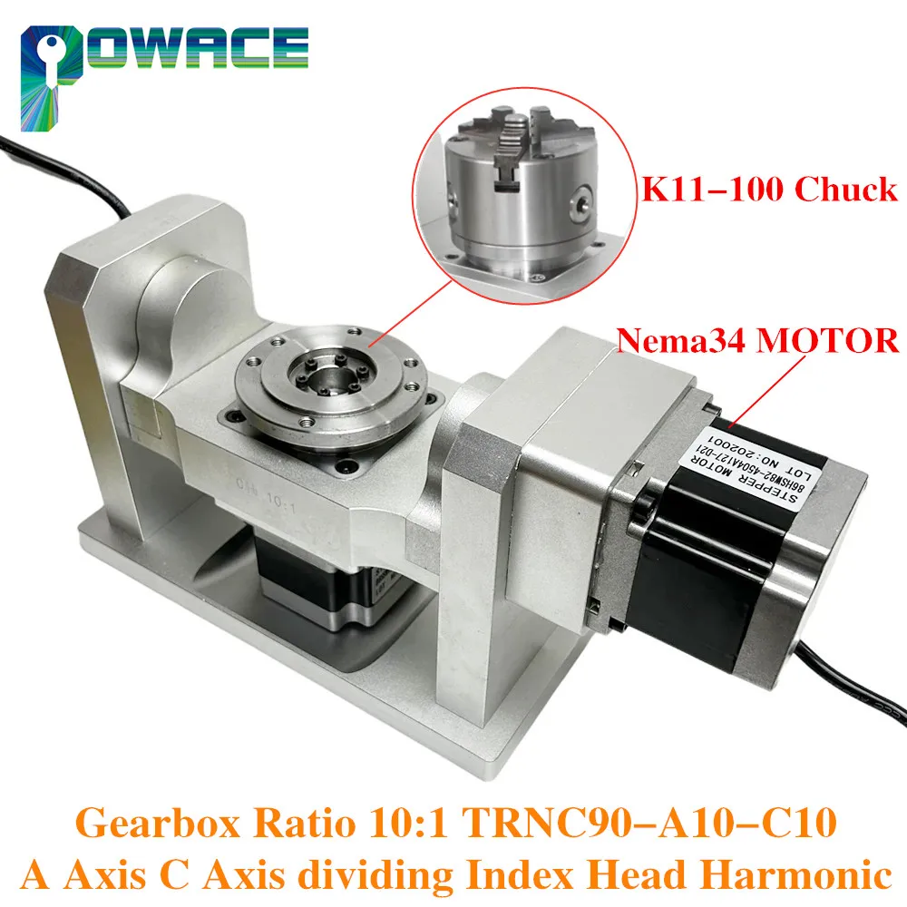 RATTM MOTOR CNC Rotary 4th Fourth A Axis C Axis dividing Index Head Harmonic Gearbox Ratio 10:1 TRNC90-A10-C10
RATTM MOTOR CNC Rotary 4th Fourth A Axis C Axis dividing Index Head Harmonic Gearbox Ratio 10:1 TRNC90-A10-C10