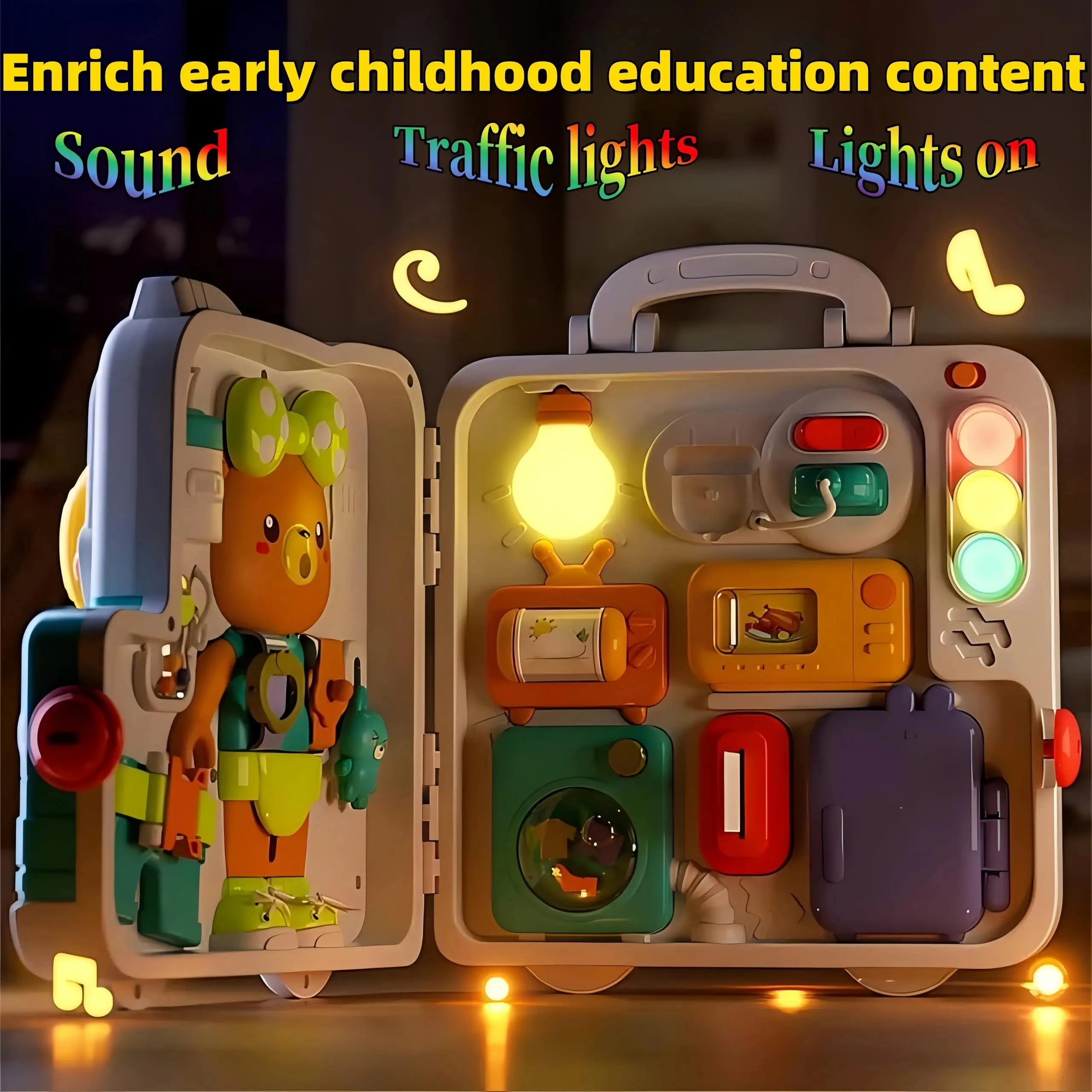 63 in 1 Baby Sensory Busy Board Montessori Toy Music Light Switch Multi functional Baby Sensory Early Education Learning Tool
63 in 1 Baby Sensory Busy Board Montessori Toy Music Light Switch Multi functional Baby Sensory Early Education Learning Tool