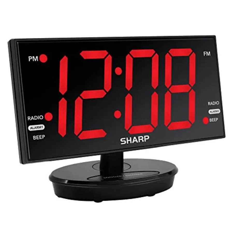 Digital Alarm Clock, 8.9" Extra Large LED Clock with Tilt and Swivel Display, AccuSet Automatically Sets the Time, Dual USB Cha
Digital Alarm Clock, 8.9" Extra Large LED Clock with Tilt and Swivel Display, AccuSet Automatically Sets the Time, Dual USB Cha