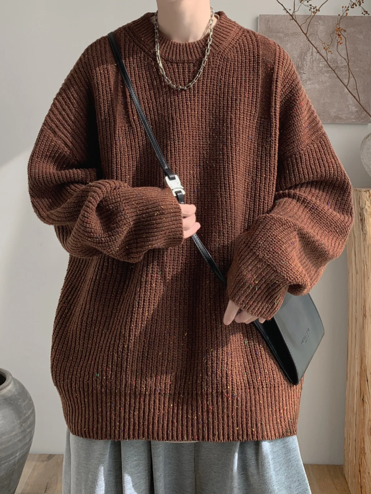 Dot round Ne Knitwear Men's Spring Autumn Loose American Retro Lazy Sle Teenagers High Sense Tead irt
Dot round Ne Knitwear Men's Spring Autumn Loose American Retro Lazy Sle Teenagers High Sense Tead irt