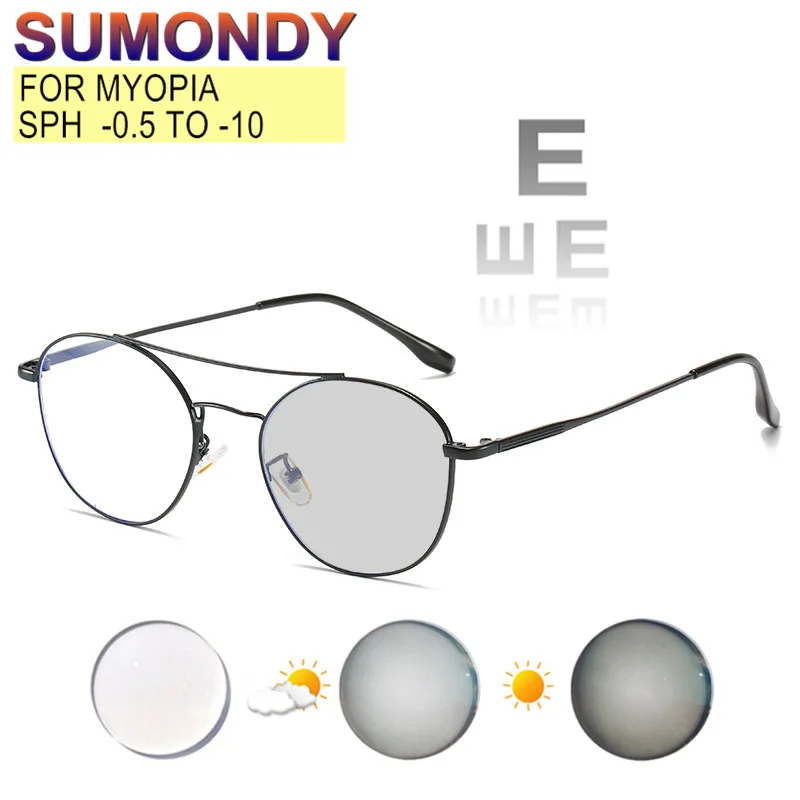 Photochrom Or Blue Light Blocking Lenses Alloy Round Frame Myopia Glasses Power -0.25 to -10 Women Men Prescription Custom UF116
Photochrom Or Blue Light Blocking Lenses Alloy Round Frame Myopia Glasses Power -0.25 to -10 Women Men Prescription Custom UF116
