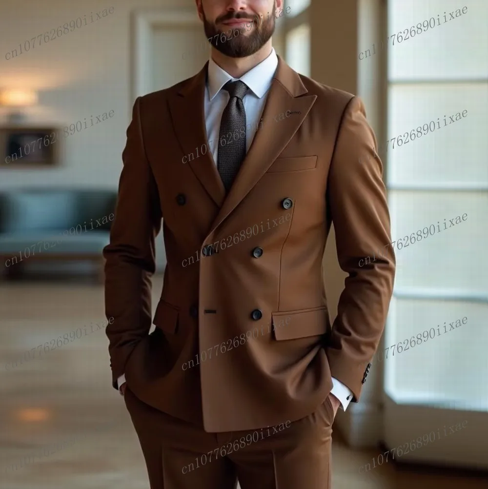 New Formal Brown Men Suit Groomsman Groom Wedding Party Business Prom Male Tuxedos 2 Piece Set Blazer Pants
New Formal Brown Men Suit Groomsman Groom Wedding Party Business Prom Male Tuxedos 2 Piece Set Blazer Pants