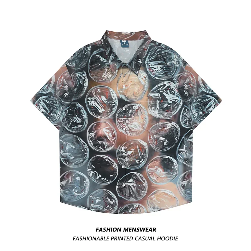 Oversize Tide American Bubble Printing Summer New Joker Loose Couple Casual Shirts for Male Female Students
Oversize Tide American Bubble Printing Summer New Joker Loose Couple Casual Shirts for Male Female Students