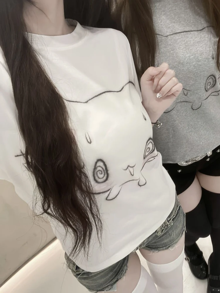 QWEEK Y2k Harajuku Kawaii Cute T Shirt Japanese Sweet School Student Short Cartoon Print Tee Short Sleeve Top 2025 Spring Summer
QWEEK Y2k Harajuku Kawaii Cute T Shirt Japanese Sweet School Student Short Cartoon Print Tee Short Sleeve Top 2025 Spring Summer