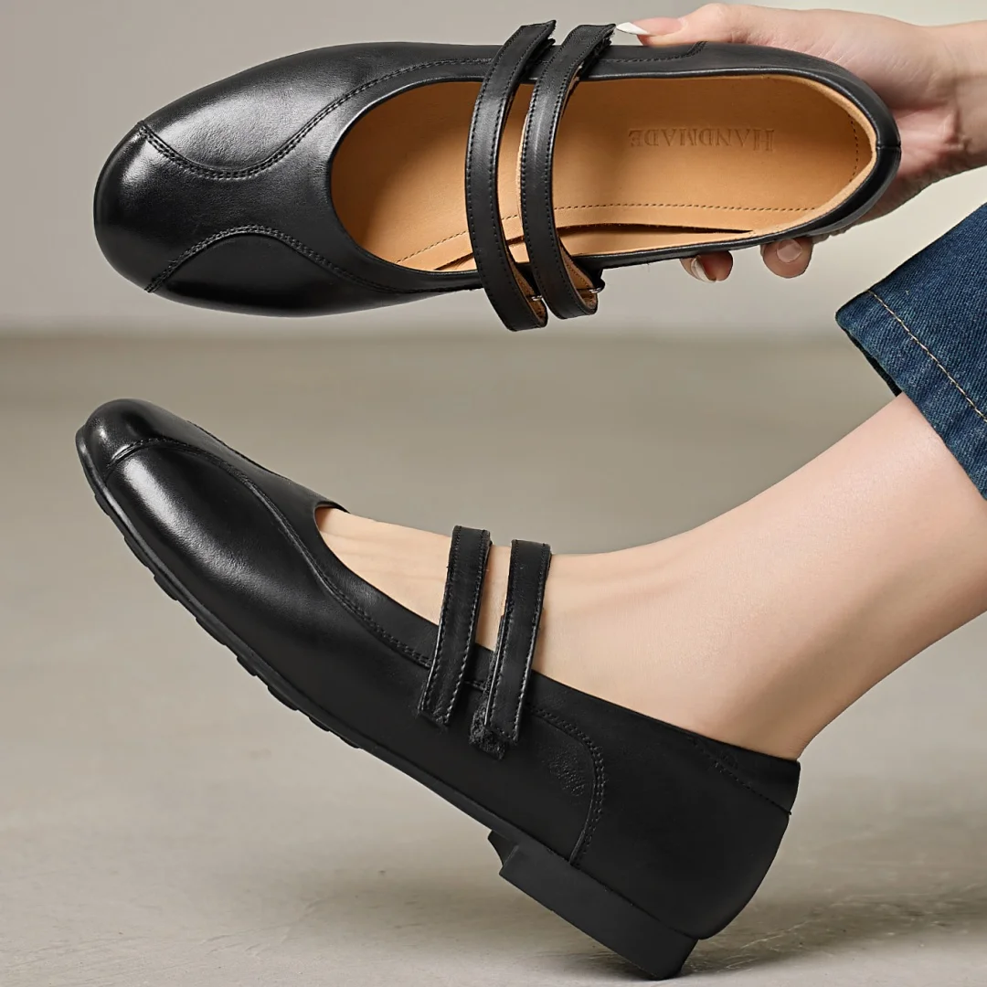 Women's cow leather round toe double narrow band hook&loop round toe Mary Jane flats casual female soft comfortable shoes woman
Women's cow leather round toe double narrow band hook&loop round toe Mary Jane flats casual female soft comfortable shoes woman