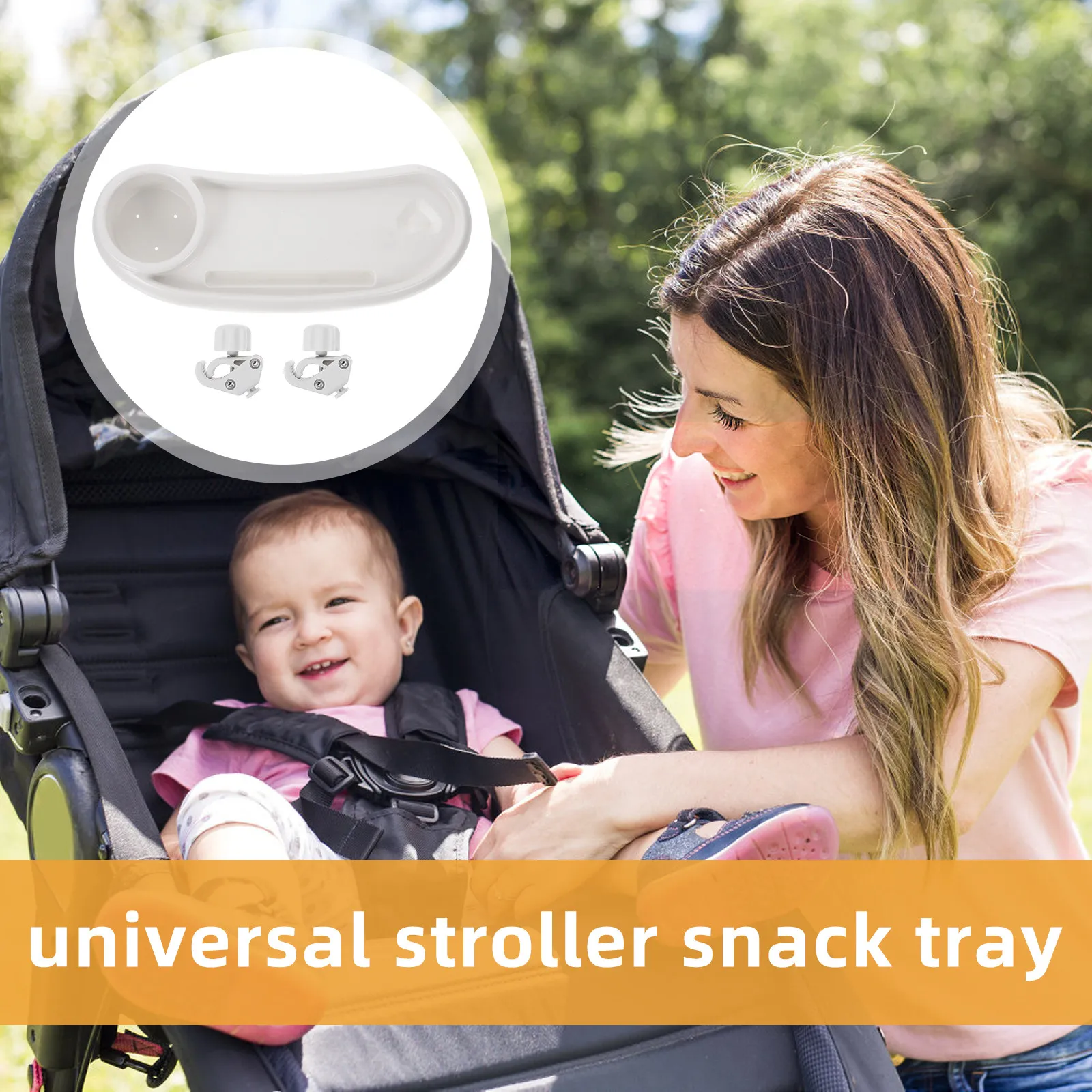 Universal Baby Stroller Food Tray Detachable Plastic Snack Tray with Cup Holder for Easy Cleaning Portable Mealtime Solution
Universal Baby Stroller Food Tray Detachable Plastic Snack Tray with Cup Holder for Easy Cleaning Portable Mealtime Solution