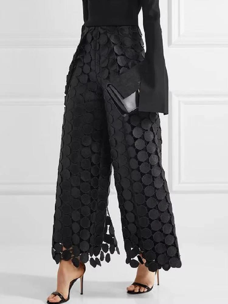 Women Fashion Hollow Polka Dot High Waisted Wide Leg Pants 2024 New Spring Autumn Solid Color Causal Office Trousers
Women Fashion Hollow Polka Dot High Waisted Wide Leg Pants 2024 New Spring Autumn Solid Color Causal Office Trousers